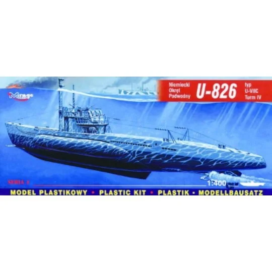 Deutsches U-Boot U 826 Typ VII C Turm 4, 1/400 - Mirage Hobby 40413