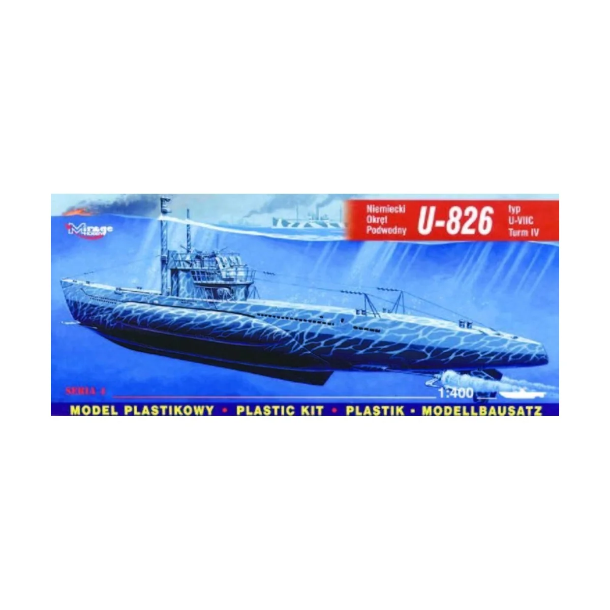 Deutsches U-Boot U 826 Typ VII C Turm 4 - Mirage Hobby 40413