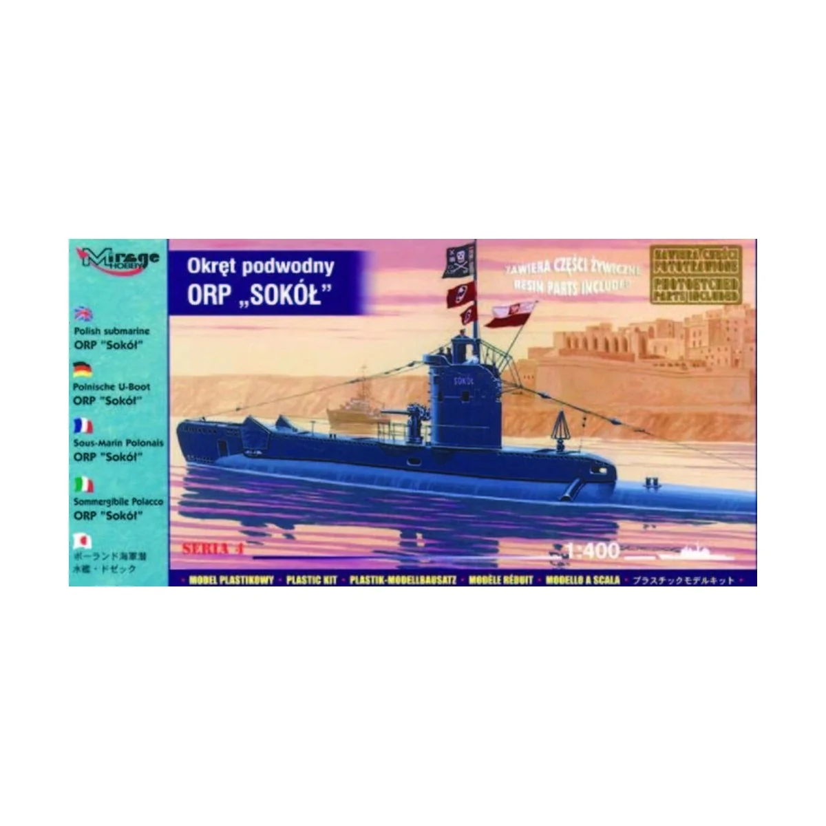 Polnisches U-Boot ORP Sokol mit Fotoätzteilen, 1/400 - Mirage Hobby...