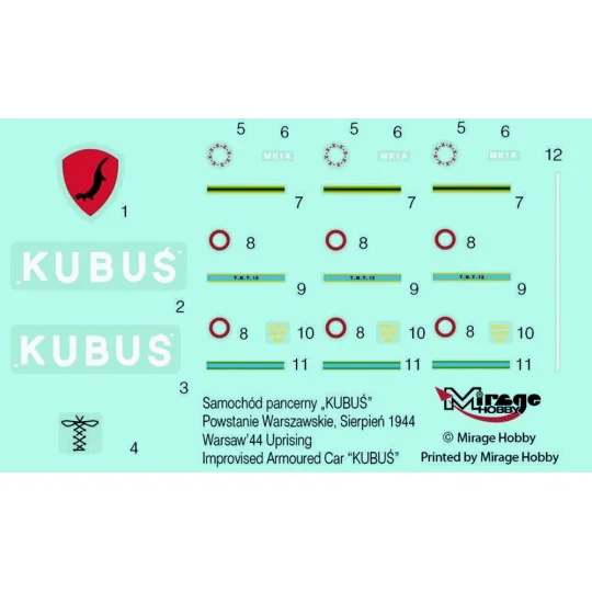 KUBUS Warsaw´44 Uprising Armoured Car - Mirage Hobby 355026