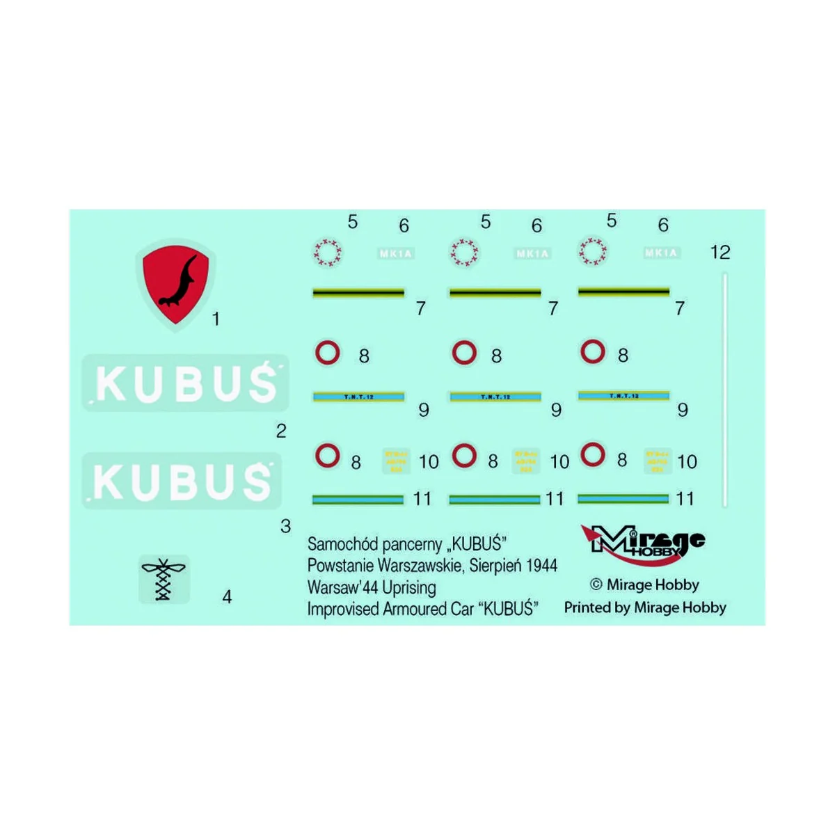 KUBUS Warsaw´44 Uprising Armoured Car - Mirage Hobby 355026