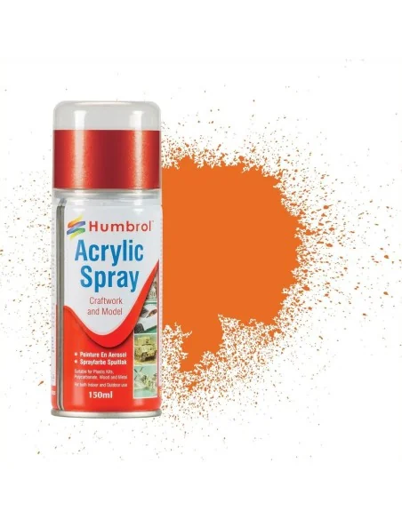 HUMBROL ACRYLIC HOBBY SPRAY 150ML No 18 Orange - Humbrol AD6018