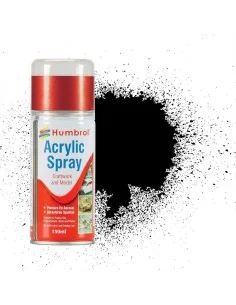 HUMBROL ACRYLIC HOBBY SPRAY 150ML No 21 Black Gloss US Navy WW II i...