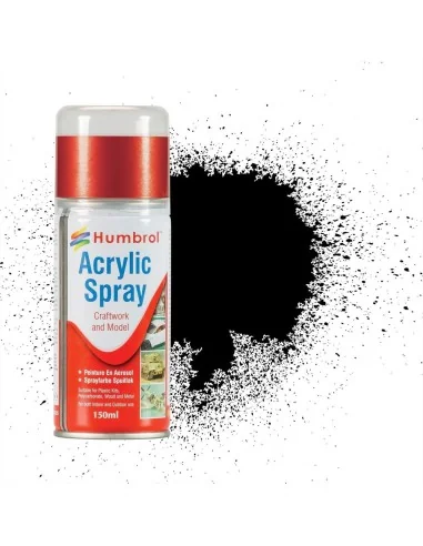 HUMBROL ACRYLIC HOBBY SPRAY 150ML No 21 Black Gloss US Navy WW II i...