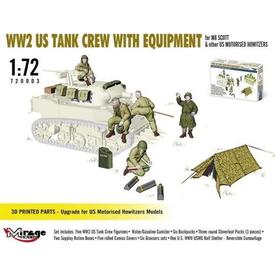 WW2 US TANK CREW WITH EQUIPMENT for M8 SCOTT & other US MOTORISED H... WW2 US TANK CREW WITH EQUIPMENT for M8 SCOTT & other US MOTORISED H...