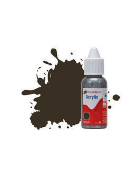 HUMBROL ACRYLIC DROPPER BOTTLE 14ML No 10 Service Brown - Gloss - H...