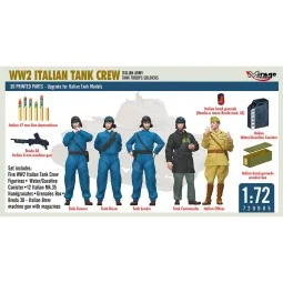 WW2 ITALIAN TANK CREW WITH EQUIPMENT - Mirage Hobby 720005