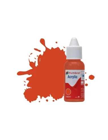HUMBROL ACRYLIC DROPPER BOTTLE 14ML No 132 Red Satin - Humbrol DB0132