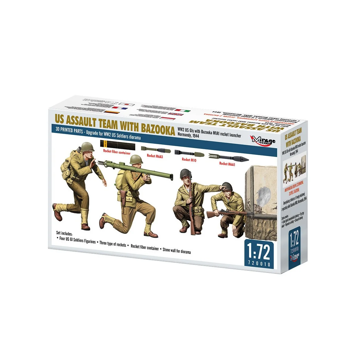 US ASSAULT TEAM WITH BAZOOKA, WW2 US GIs with Bazooka M1A1 rocket l...