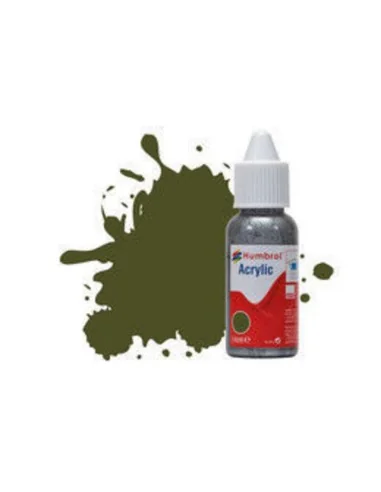 HUMBROL ACRYLIC DROPPER BOTTLE 14ML No 155 Matt Olive Drab - Matt -...