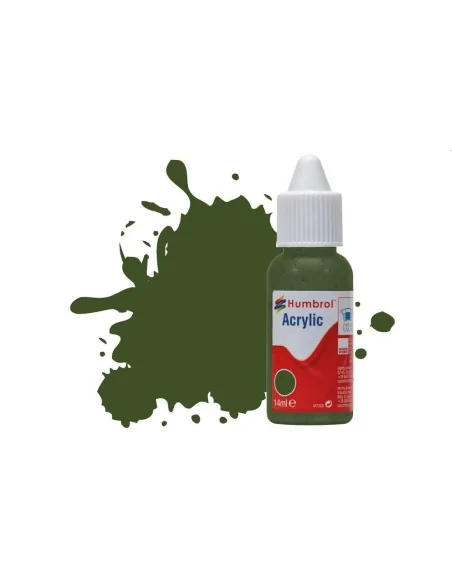 HUMBROL ACRYLIC DROPPER BOTTLE 14ML No.242 RLM 71 Dunkelgrun Matt -...