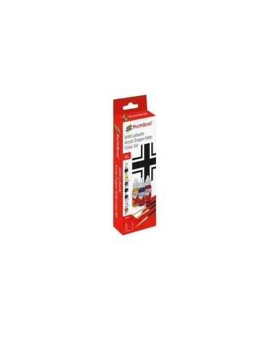 Humbrol Acrylic Paint & Brush Luftwaffe WWII Colours - Humbrol DB9063