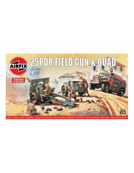 25pdr Field Gun & Quad, Vintage Classics, 1/76 - Airfix A01305V