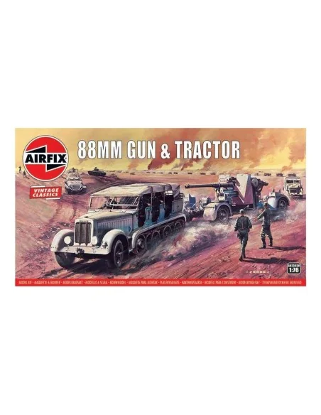 88mm Flak Gun & Tractor, Vintage Classic, 1/76 - Airfix A02303V