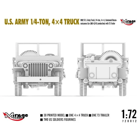 U.S. ARMY 1?4?TON, 4×4 TRUCK - Mirage Hobby 720012
