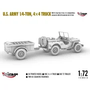 U.S. ARMY 1?4?TON, 4×4 TRUCK, 1/72 - Mirage Hobby 720012