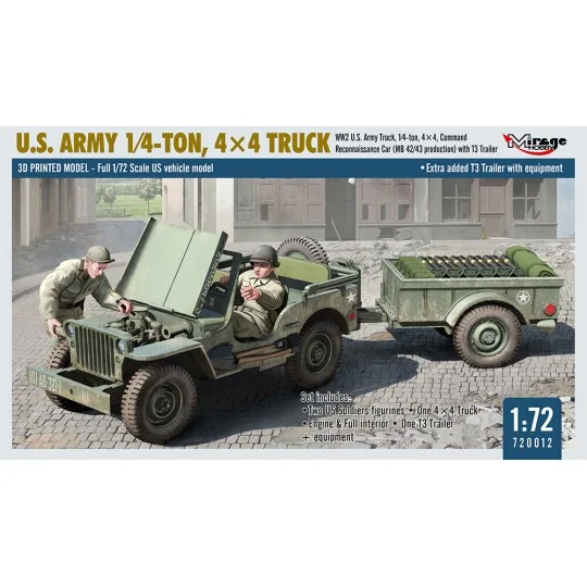 U.S. ARMY 1?4?TON, 4×4 TRUCK, 1/72 - Mirage Hobby 720012