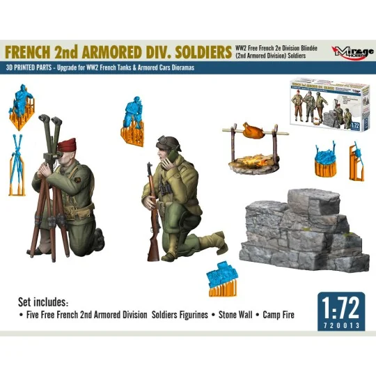 FRENCH 2nd ARMORED DIV. SOLDIERS, 1/72 - Mirage Hobby 720013