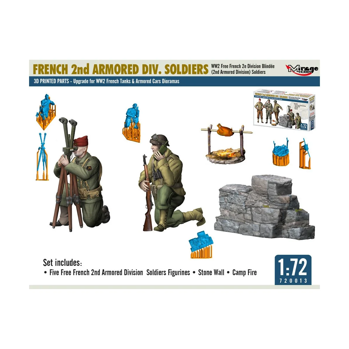 FRENCH 2nd ARMORED DIV. SOLDIERS, 1/72 - Mirage Hobby 720013