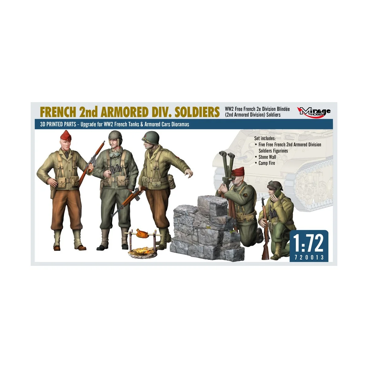 FRENCH 2nd ARMORED DIV. SOLDIERS, 1/72 - Mirage Hobby 720013