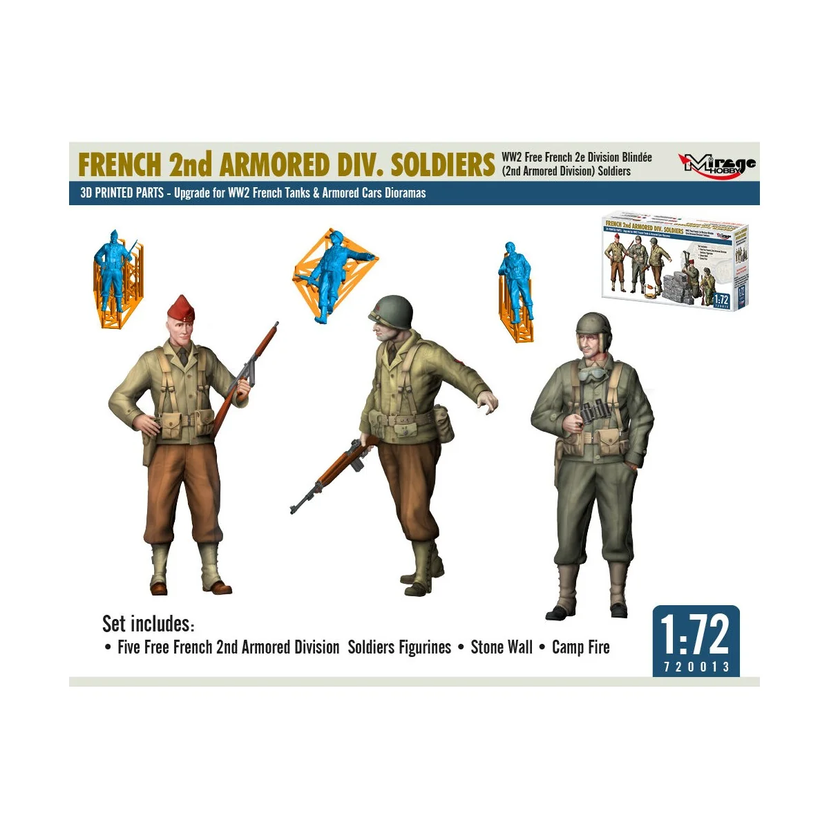 FRENCH 2nd ARMORED DIV. SOLDIERS, 1/72 - Mirage Hobby 720013