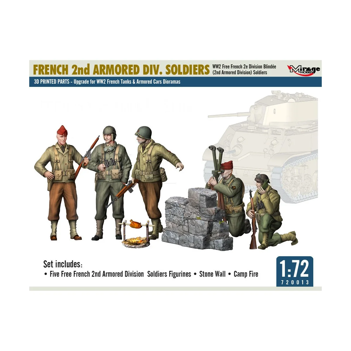 FRENCH 2nd ARMORED DIV. SOLDIERS, 1/72 - Mirage Hobby 720013