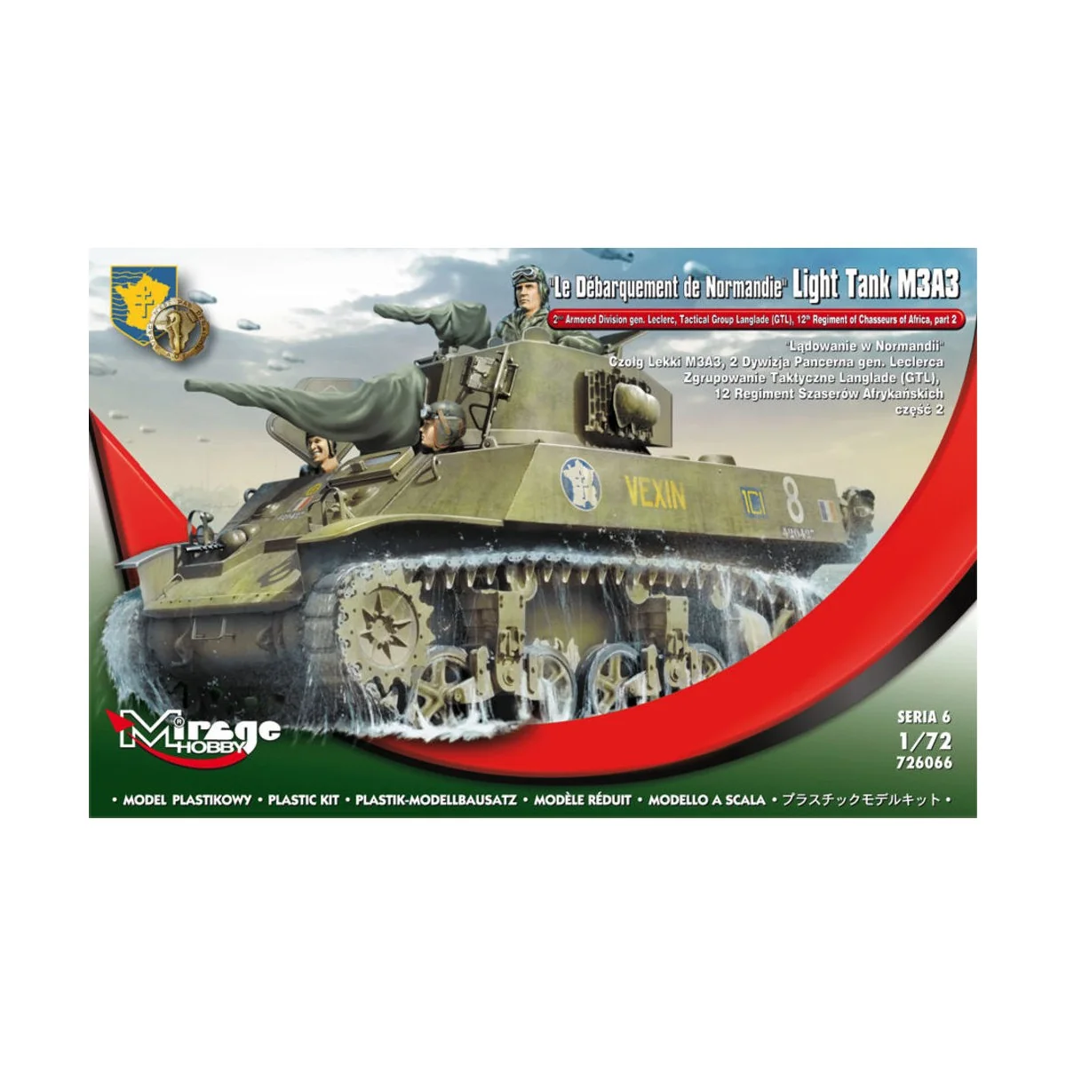 Le Débarquement de Normandie" Light Tank M3A3, - Mirage Hobby 726066