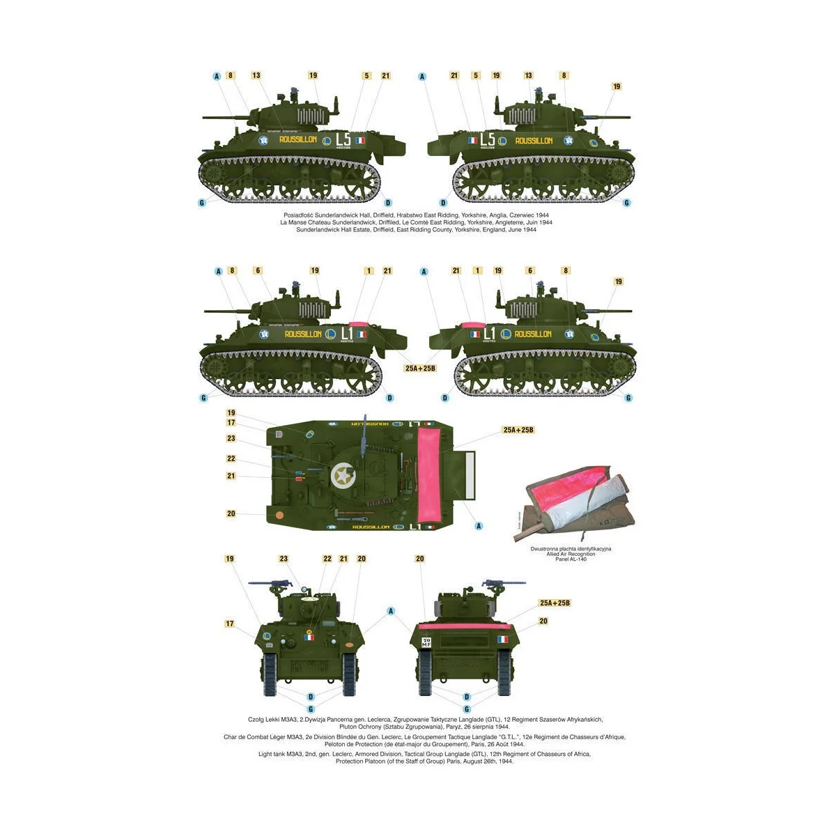 Liberation of Paris,Light Tank M3A3 - Mirage Hobby 726068