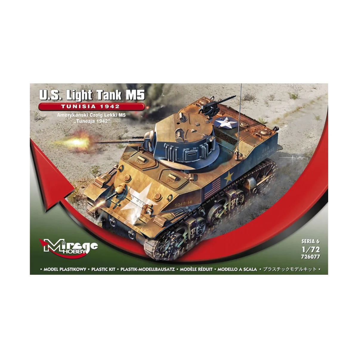 U.S. Light Tank M5 "TUNISIA 1942", 1/72 - Mirage Hobby 726077