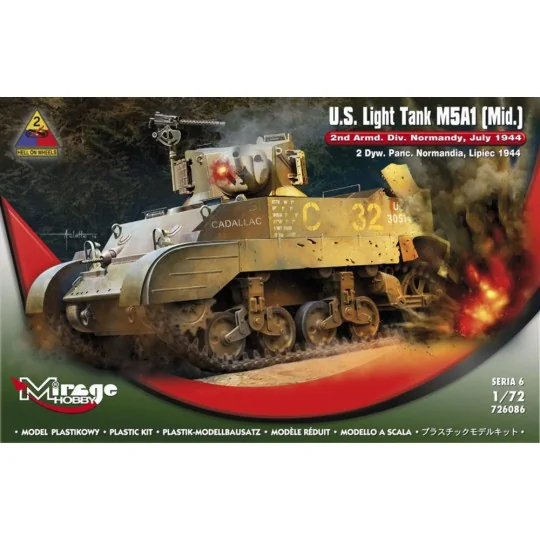 U.S.Light Tank M5A1 (Mid) 2nd Armd.Div.N - Mirage Hobby 726086