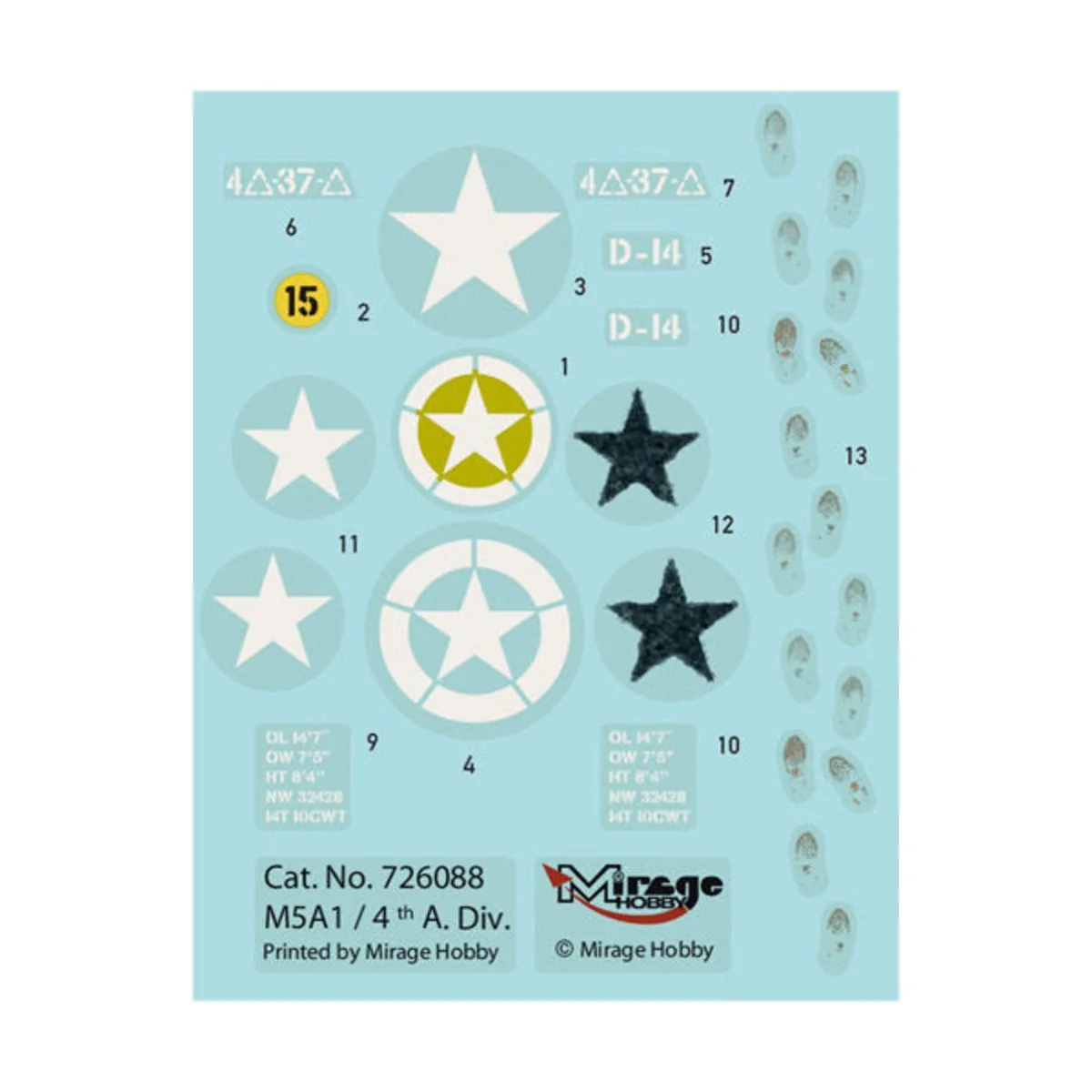 U.S. Light Tank M5A1 (Late), 1/72 - Mirage Hobby 726088 U.S. Light Tank M5A1 (Late), 1/72 - Mirage Hobby 726088