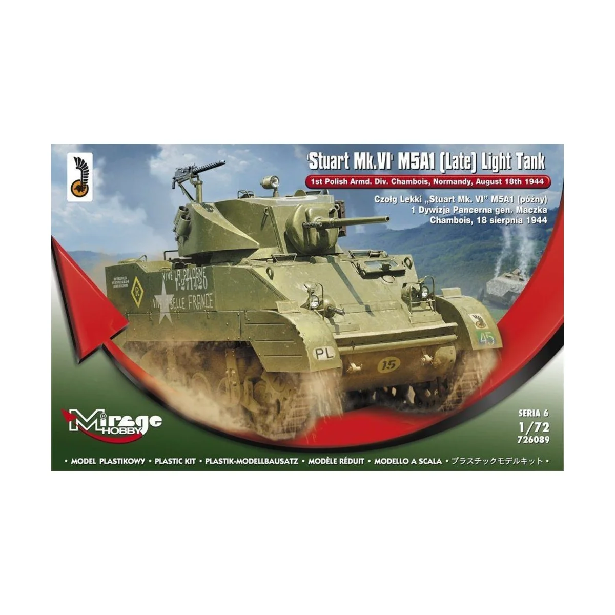 Stuart MK.VI M5A1 (Late) Light Tank, 1/72 - Mirage Hobby 726089