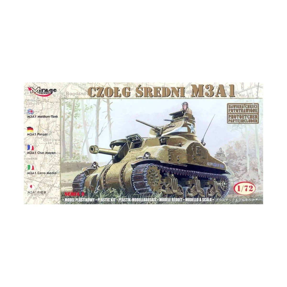 M3A1, 1/72 - Mirage Hobby 72803 M3A1, 1/72 - Mirage Hobby 72803