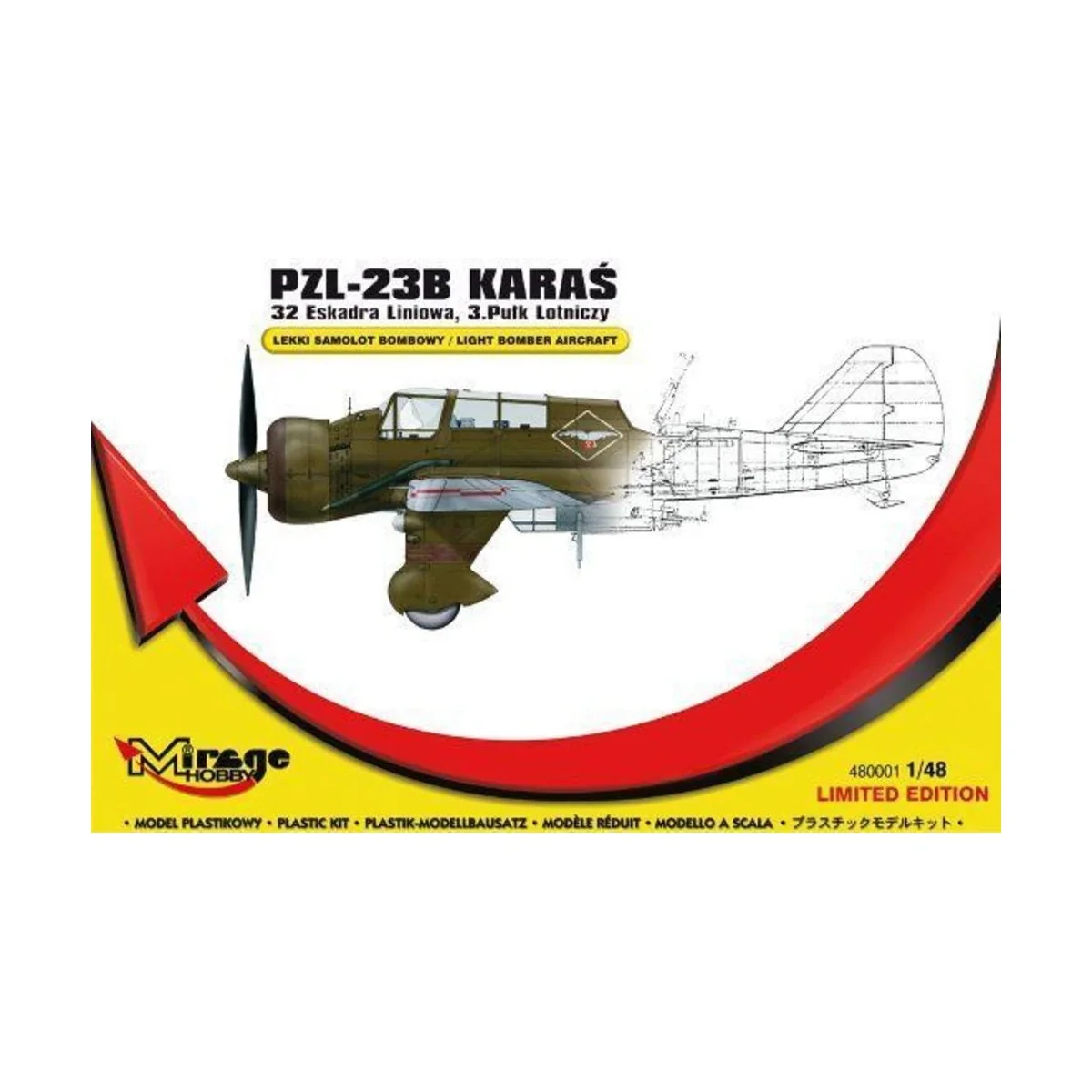 PZL-23B Karas Recon. Bomber 32thLF/3.AR - Mirage Hobby 480001
