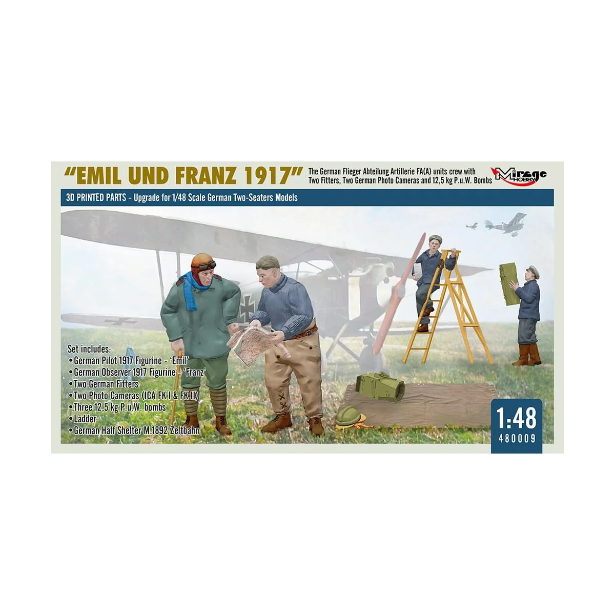 WWI German FA(A) Units Crew 'Emil und Franz 1917' w/Equipment, 1/48...