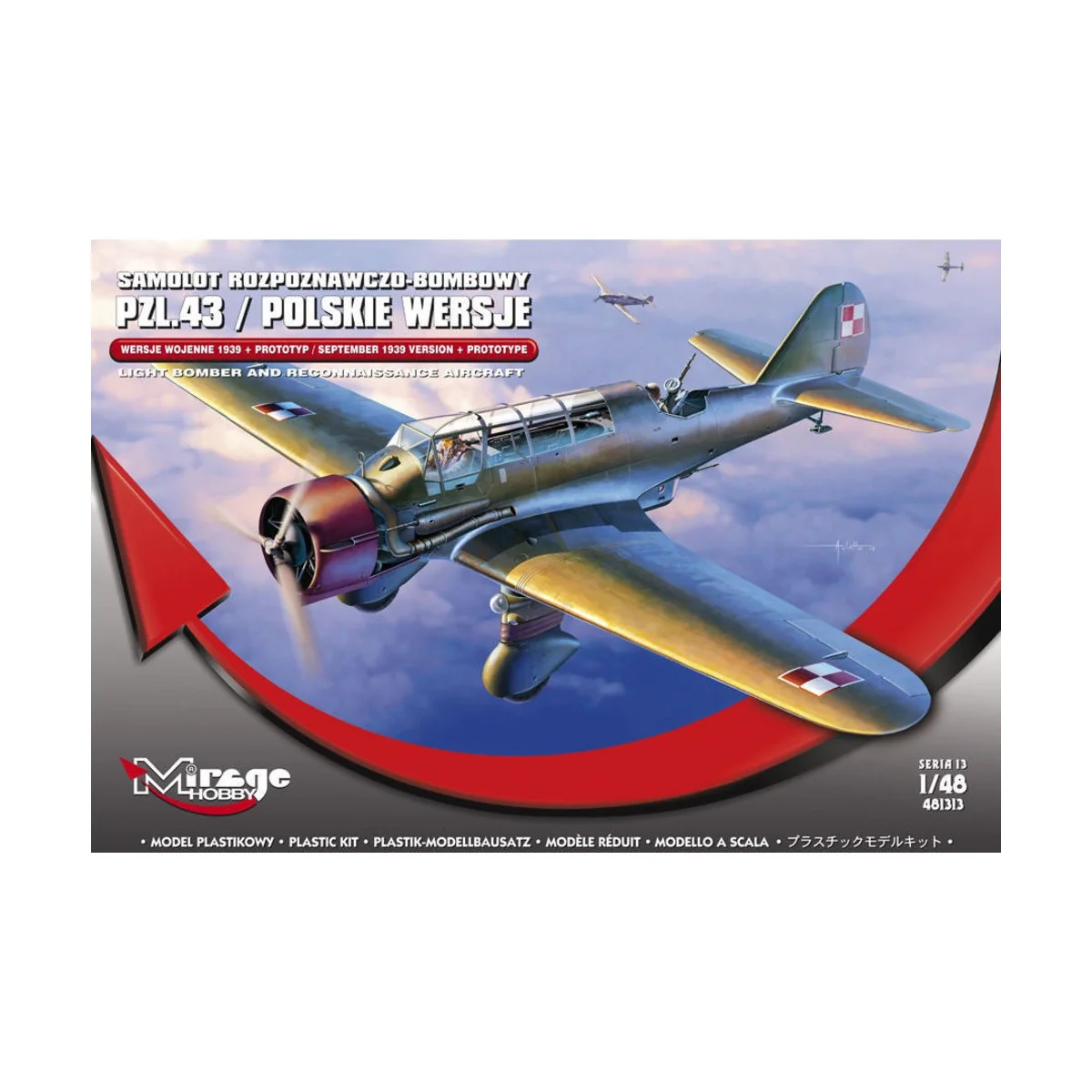 PZL.43 "September 1939 VER.+Prototype", 1/48 - Mirage Hobby 481313