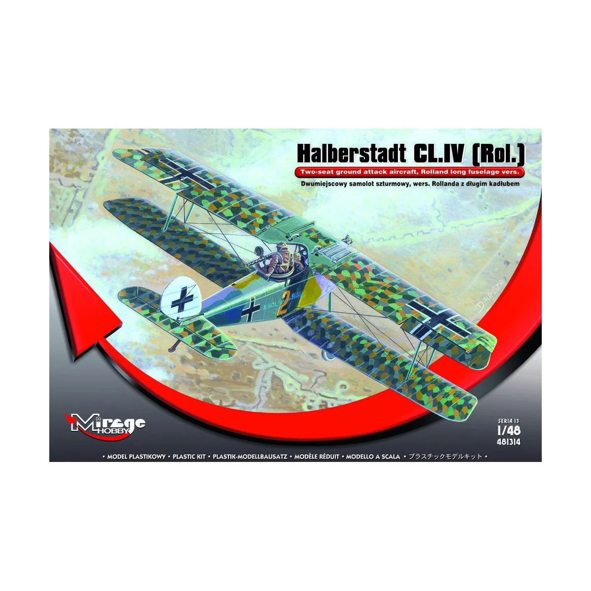Halberstadt CL.IV(Rol)Twi-seat ground su, 1/48 - Mirage Hobby 481314 Halberstadt CL.IV(Rol)Twi-seat ground su, 1/48 - Mirage Hobby 481314