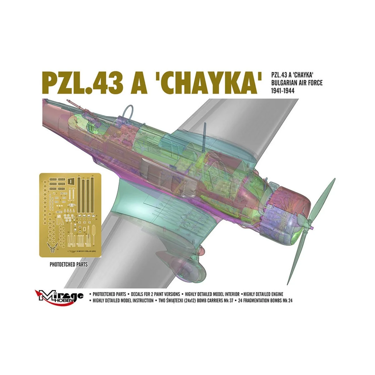 PZL.43 A 'CHAYKA' Bulgarian Air Force 1941-1944, 1/48 - Mirage Hobb... PZL.43 A 'CHAYKA' Bulgarian Air Force 1941-1944, 1/48 - Mirage Hobb...