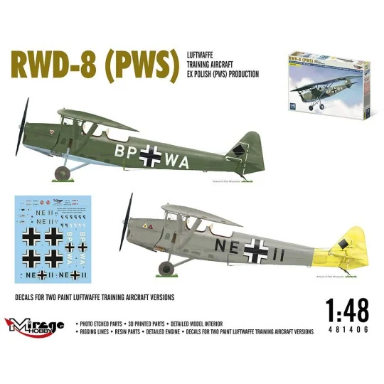 RWD-8 (PWS) Luftwaffe training aircraft ex Polisch Produktion, 1/48...