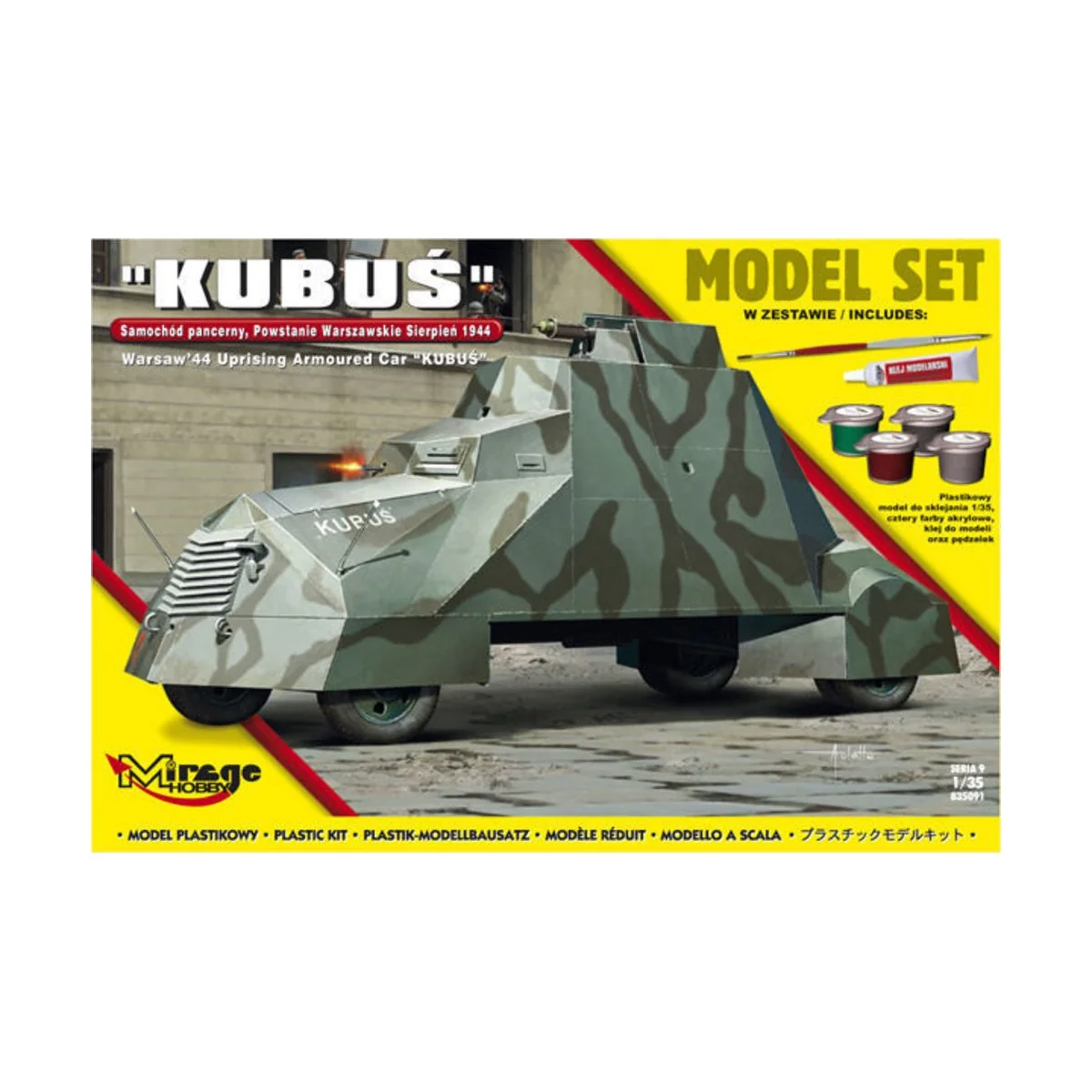 Kubus(Warsaw'44 Uprising Armoured Car) Model Set, 1/35 - Mirage Hob...