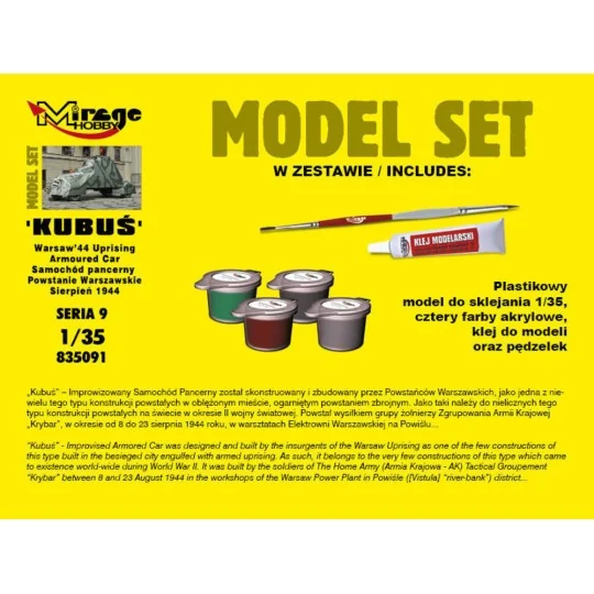 Kubus(Warsaw'44 Uprising Armoured Car) Model Set, 1/35 - Mirage Hob...