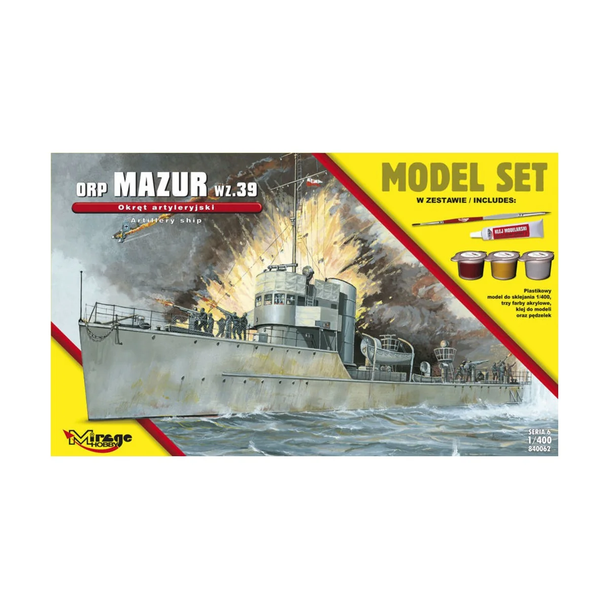ORP"Mazur"-wz.39(the GunneryShip)ModelSe, 1/400 - Mirage Hobby 840062