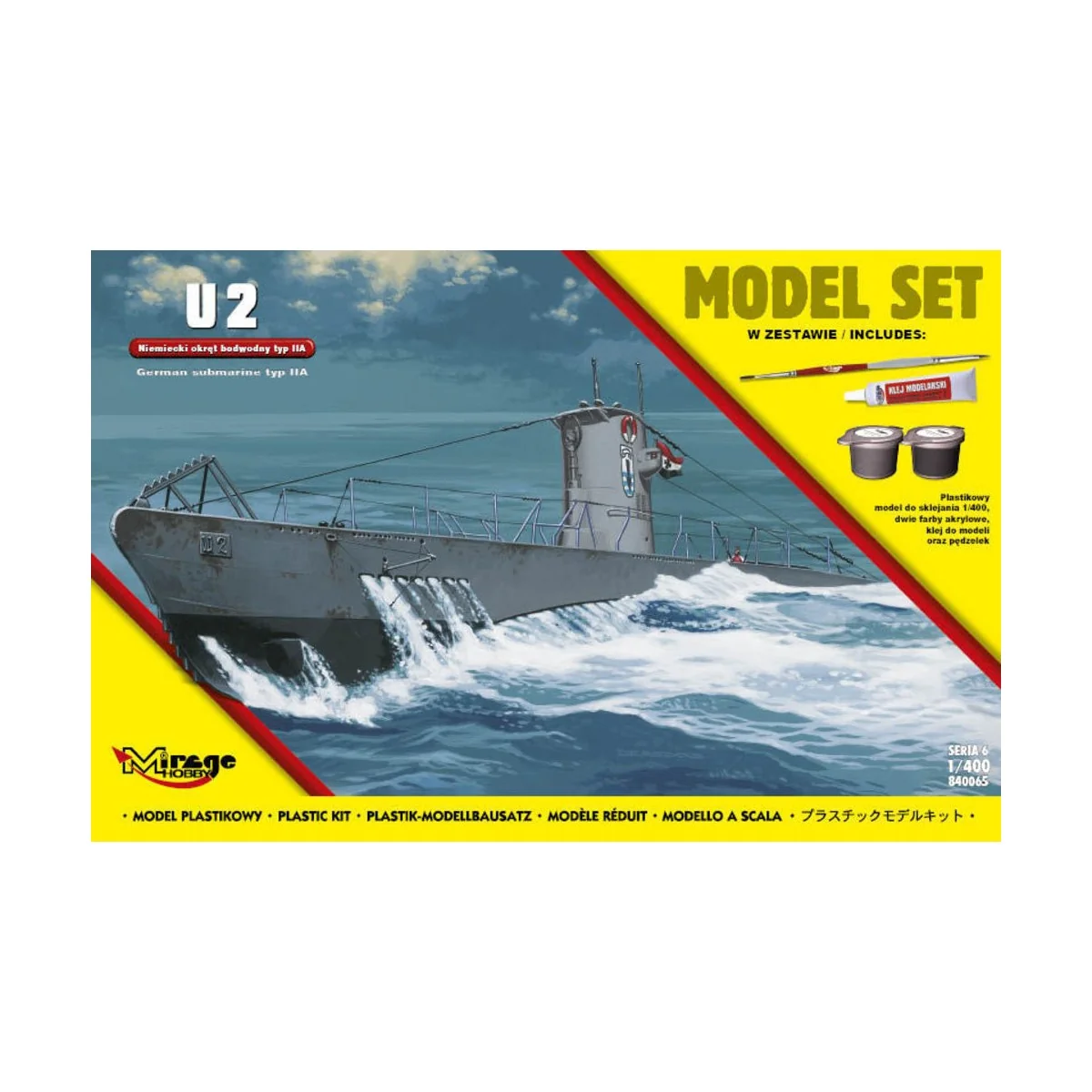U2(German Submarine WWII typeIIA(ModelSe, 1/400 - Mirage Hobby 840065