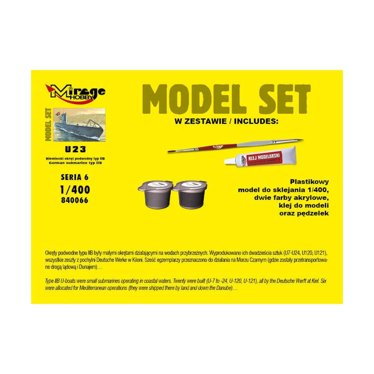 U23 (German Submarine WWII TypeIIB(Model (Model Set) - Mirage Hobby...