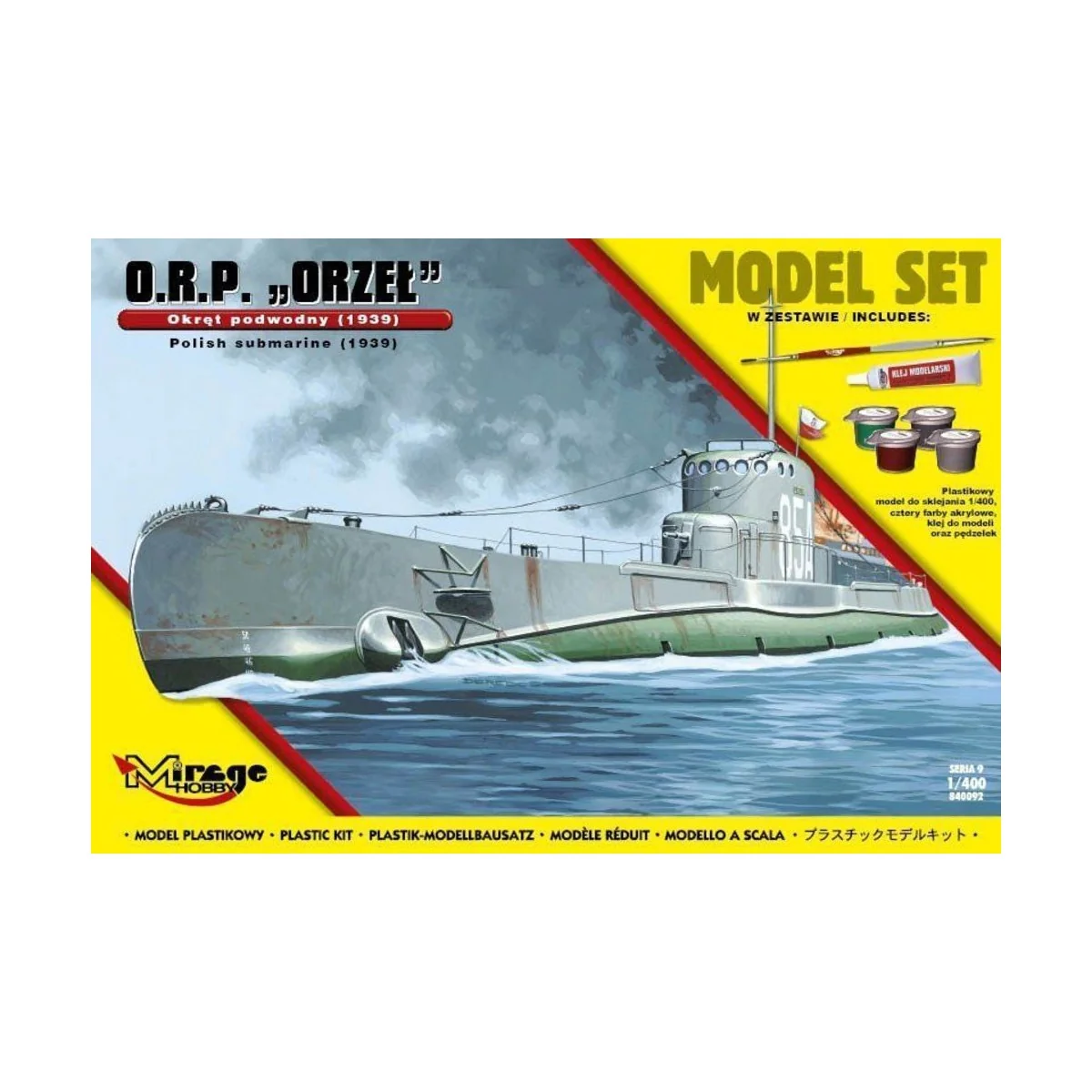 ORP"Orzel"(Polish Submarine1939)ModelSet, 1/400 - Mirage Hobby 840092