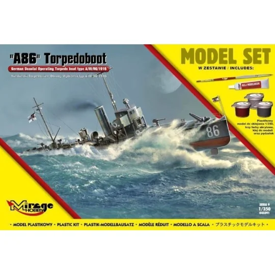 A86 German Torpedoboot (Model Set), 1/350 - Mirage Hobby 845091 A86 German Torpedoboot (Model Set), 1/350 - Mirage Hobby 845091