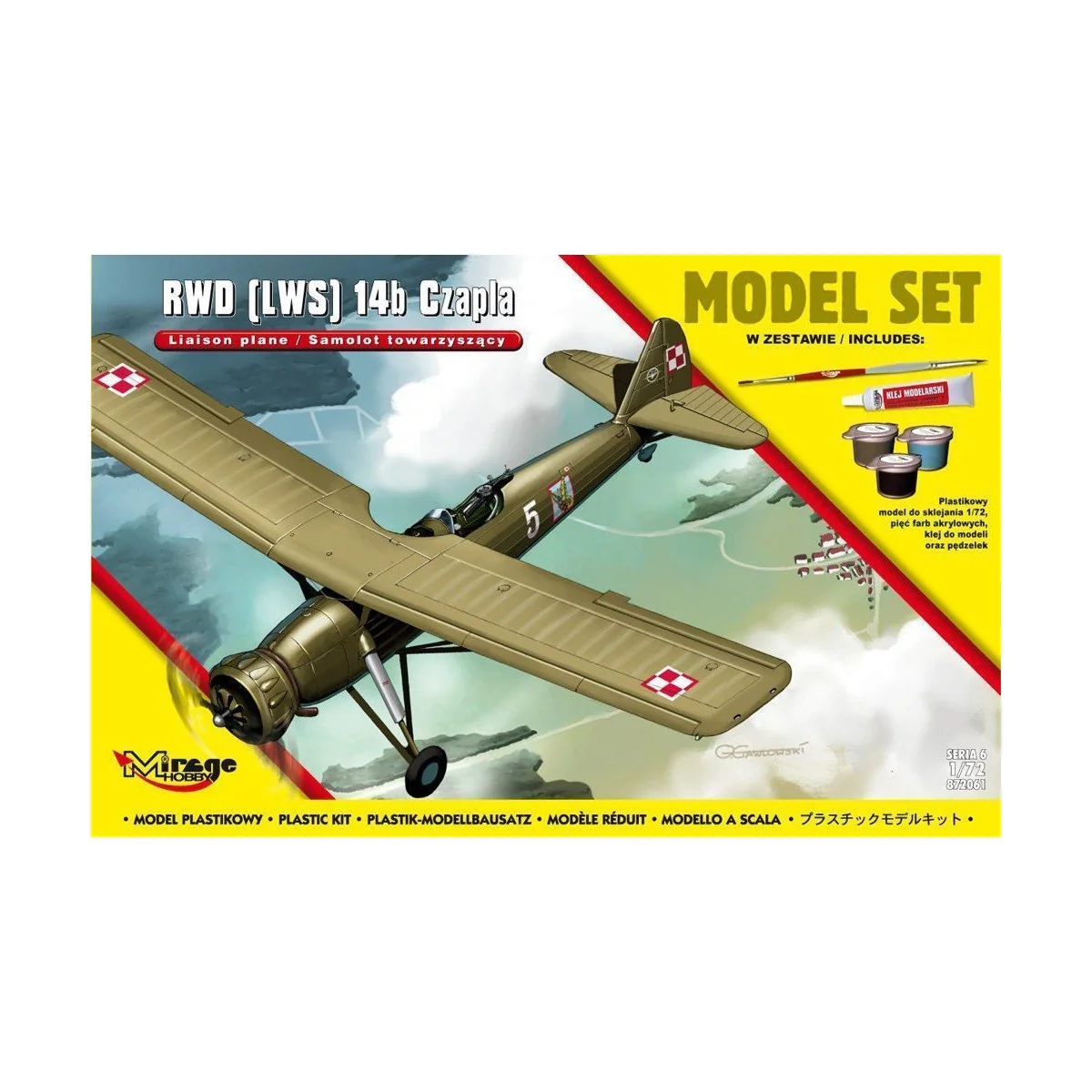 RWD (LWS) 14b CZAPLA (Liaison Plane) Model Set, 1/72 - Mirage Hobby... RWD (LWS) 14b CZAPLA (Liaison Plane) Model Set, 1/72 - Mirage Hobby...