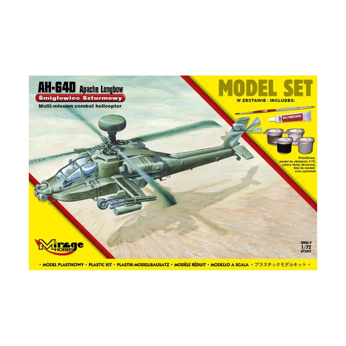 AH-64D APACHE Longbow (Model Set), 1/72 - Mirage Hobby 872091 AH-64D APACHE Longbow (Model Set), 1/72 - Mirage Hobby 872091
