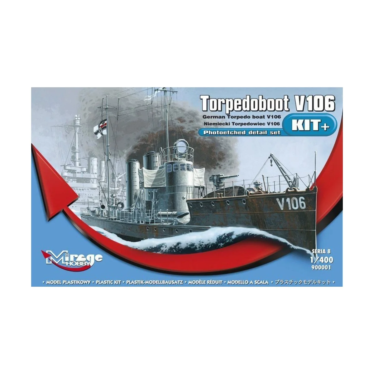 Torpedoboot V106, 1/400 - Mirage Hobby 900001 Torpedoboot V106, 1/400 - Mirage Hobby 900001