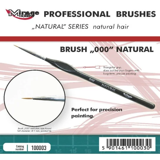 MIRAGE BRUSH NATURAL SIZE 000 - Mirage Hobby 100003